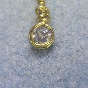 Gold and White Cubic Zirconia Necklace